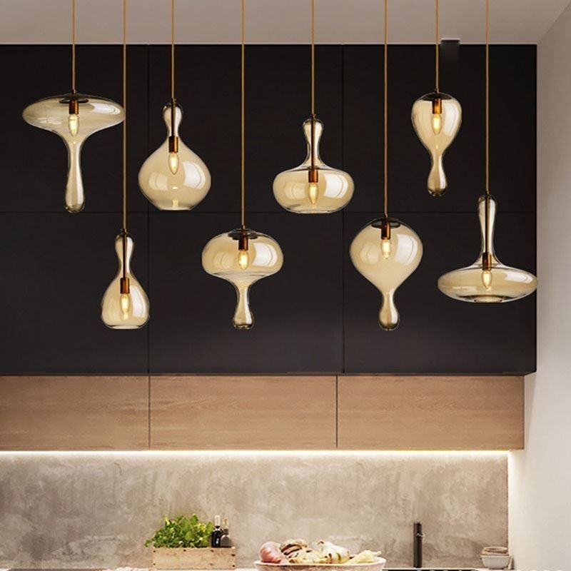 Nordic Glass -riippuvalaisin Amber Shade kattovalaisin