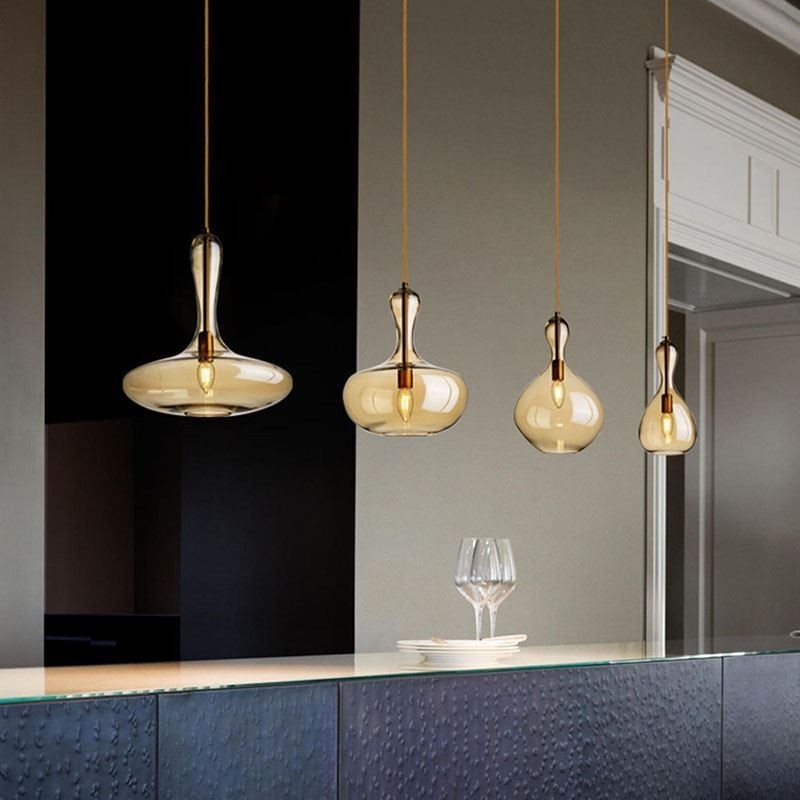 Nordic Glass -riippuvalaisin Amber Shade kattovalaisin