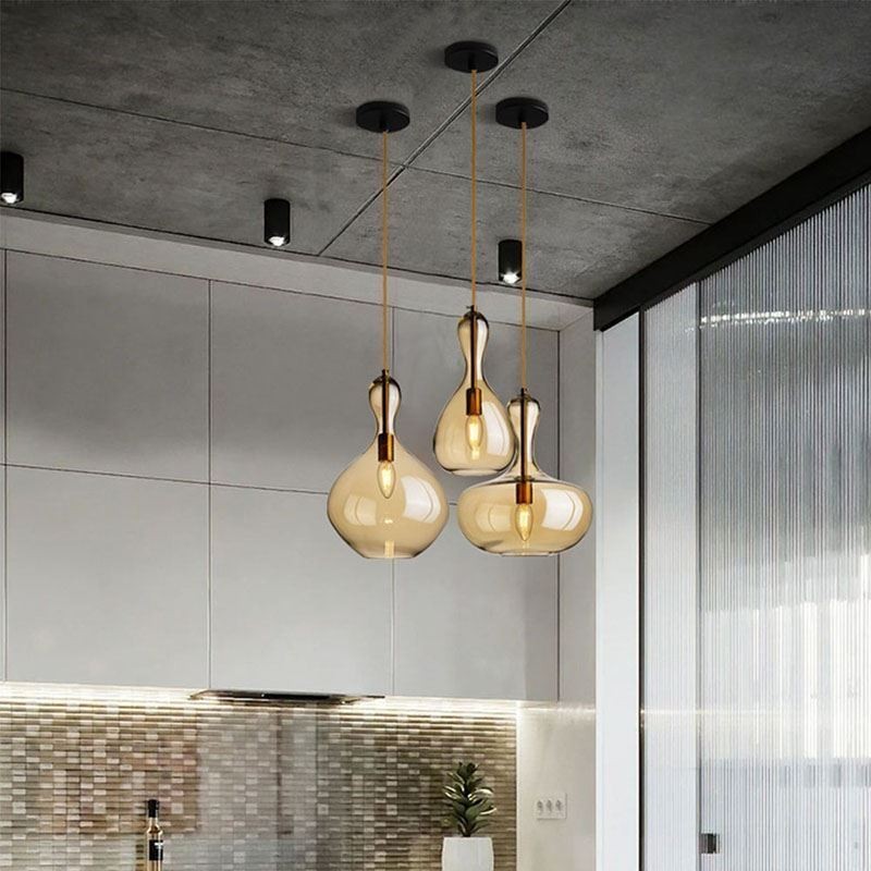 Nordic Glass -riippuvalaisin Amber Shade kattovalaisin
