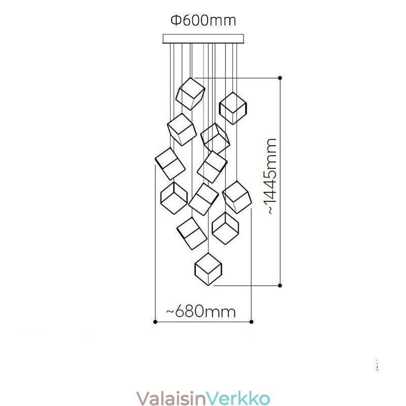 Luovat lasiriippuvalaisimet. Paviljonkikattovalot
