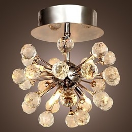 Moderni nykyaikainen Crystal Mini Style kromimetallikattokruunu uppoasennus