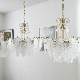 Tyylikäs lasiriippuvalaisin lehtiriippuvalaisin