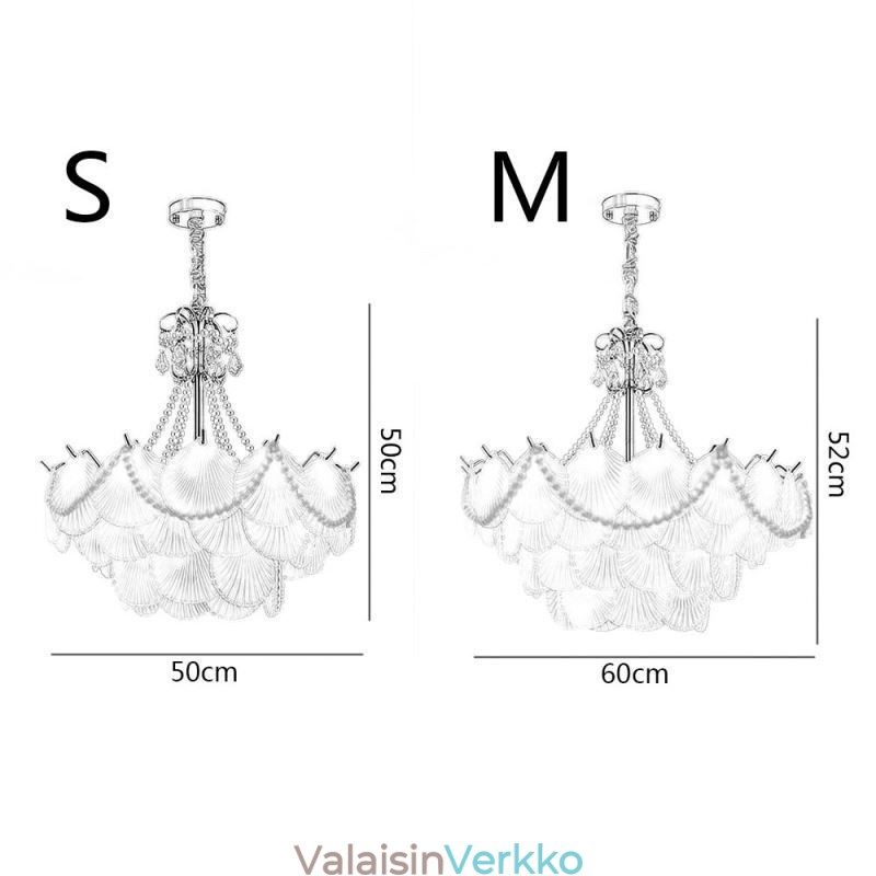 Eurooppalainen lasiriippuvalaisin Tyylikäs kampasimpukkavalaisin