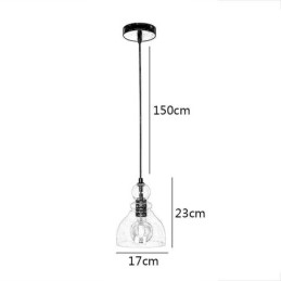 Moderni rautainen riippuvalaisin Kurpitsa lasiriippuvalaisin