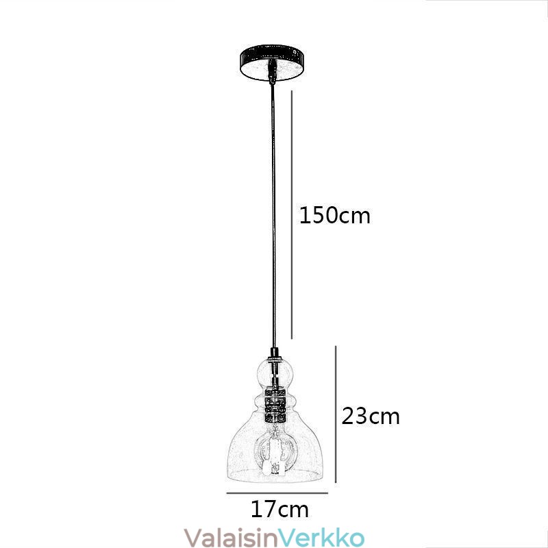 Moderni rautainen riippuvalaisin Kurpitsa lasiriippuvalaisin