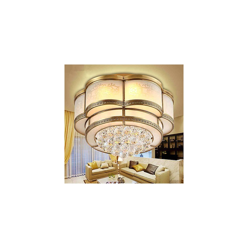 Perinteinen klassinen Rustic Lodge Crystal Brass Metal Upload Mount