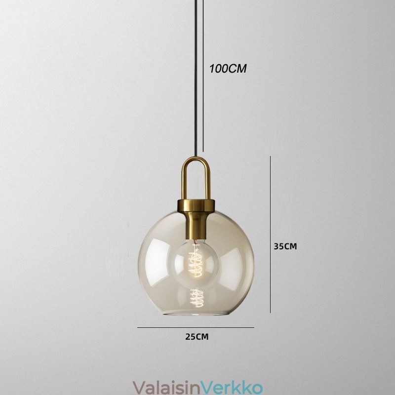 3 valoa riippuvalaisin lasivarjostimella