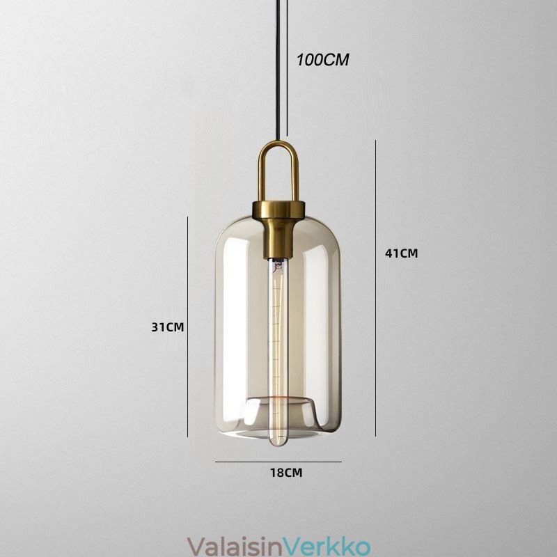 3 valoa riippuvalaisin lasivarjostimella