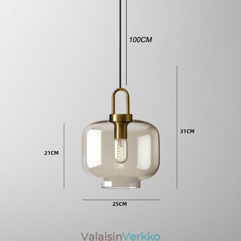 3 valoa riippuvalaisin lasivarjostimella