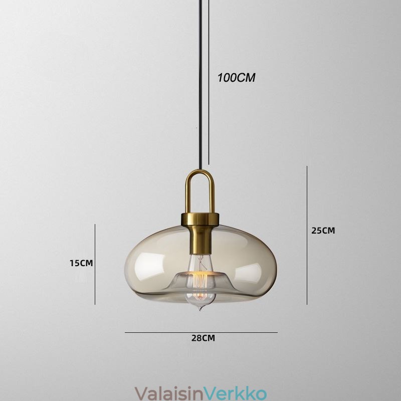 3 valoa riippuvalaisin lasivarjostimella