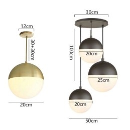 Moderni lasipalloriippuvalaisin Island Ideas -lamppu