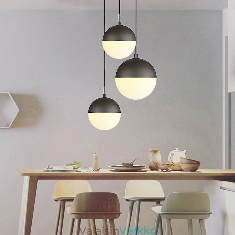 Moderni lasipalloriippuvalaisin Island Ideas -lamppu