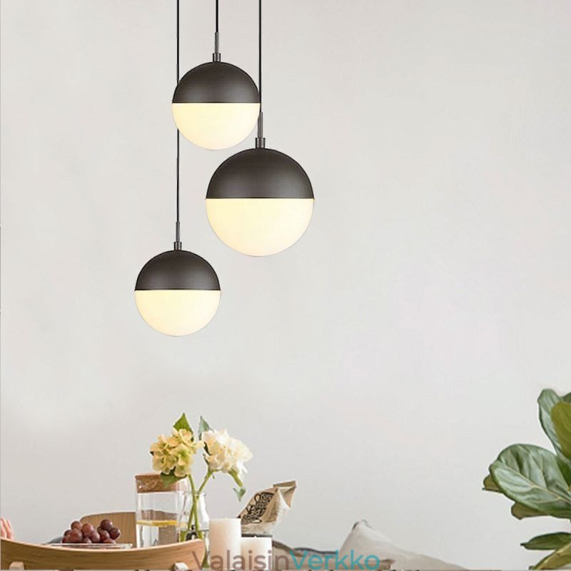 Moderni lasipalloriippuvalaisin Island Ideas -lamppu