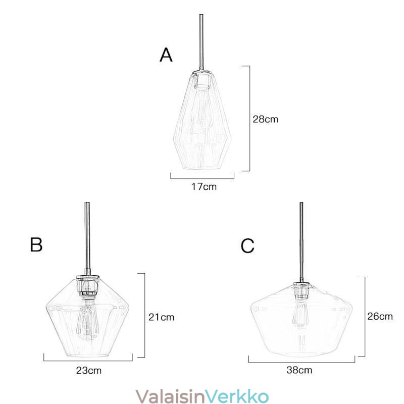Moderni yksinkertainen lasiriippuvalaisin