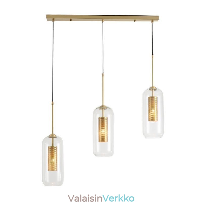 Nordic Clear Glass -riippuvalaisin Ainutlaatuinen sisäpuolinen messinkiriippuvalaisin