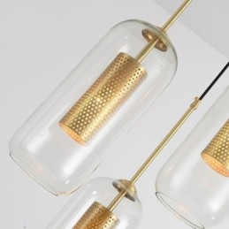 Nordic Clear Glass -riippuvalaisin Ainutlaatuinen sisäpuolinen messinkiriippuvalaisin