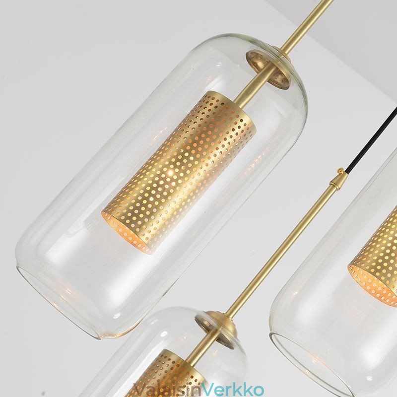 Nordic Clear Glass -riippuvalaisin Ainutlaatuinen sisäpuolinen messinkiriippuvalaisin