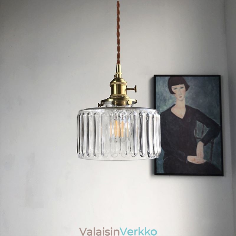 Jelly Jar Kirkas Ribbed Lasi Riippuvalaisin Twist Switch