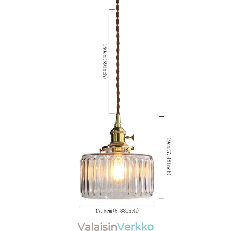 Jelly Jar Kirkas Ribbed Lasi Riippuvalaisin Twist Switch