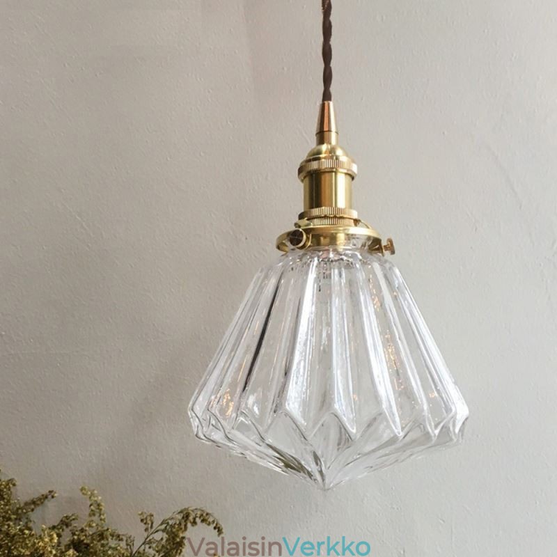 Kirkas Diamond Ribbed Lasi riippuvalaisin