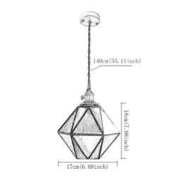 Geometrinen värillinen lasi maalaistalon riippuvalaisin