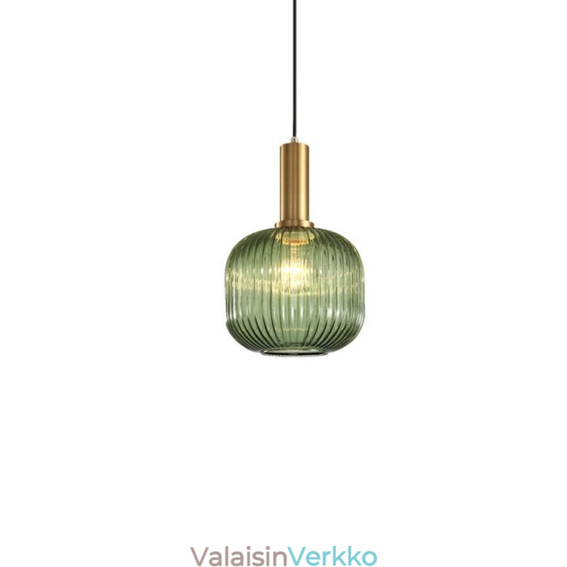 Ribbed lasiriippuvalaisin messinkisellä pidikkeellä