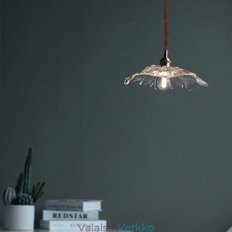 Lotus Leaf Ribbed kirkas lasi riippuvalaisin Homestay Lamp Lotus Leaf Ribbed kirkas lasi riippuvalaisin Homestay Lamp