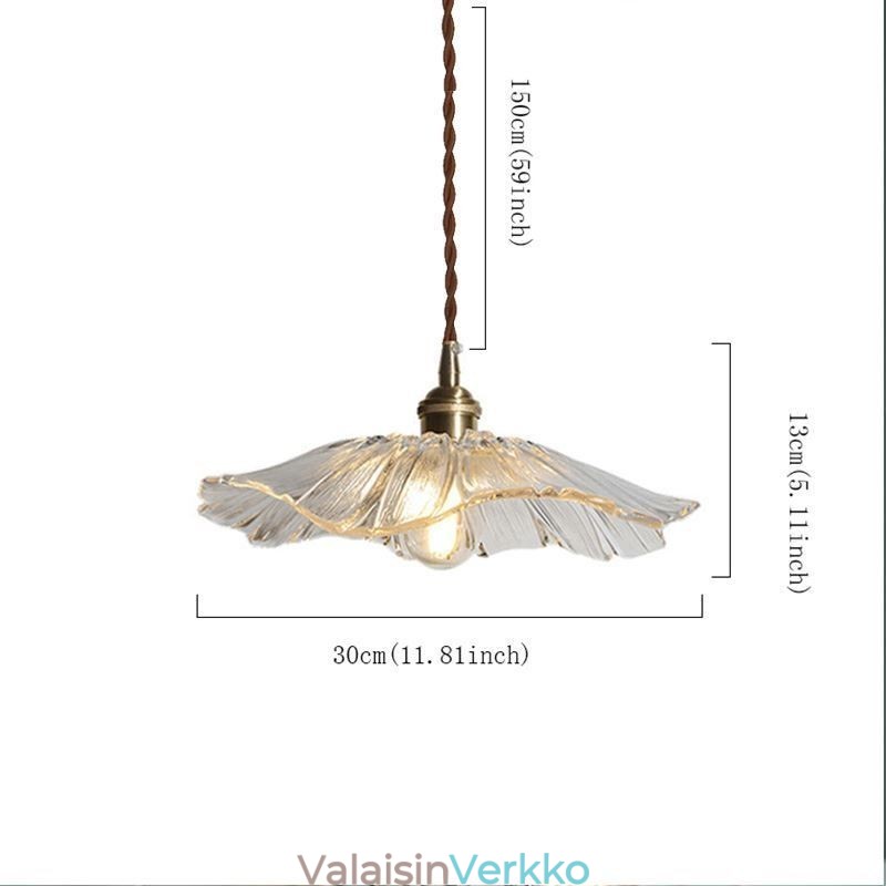 Lotus Leaf Ribbed kirkas lasi riippuvalaisin Homestay Lamp