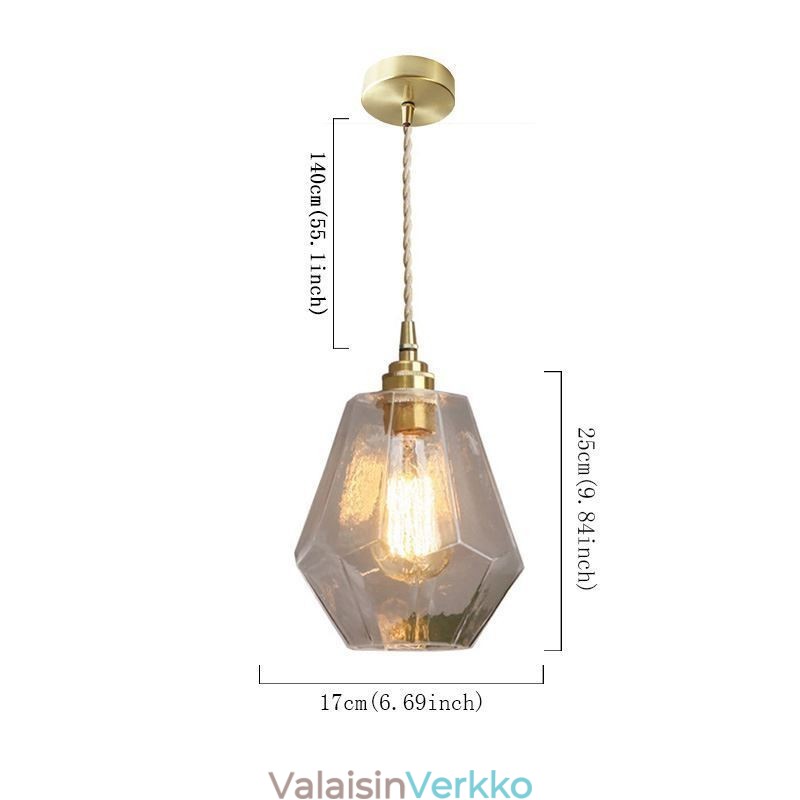 Nordic Retro Riippuvalaisin Messinki Lasi Koti Valaistus Torni Muotoinen Lamppu Valaisin