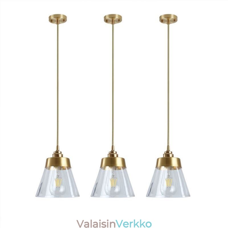 Nordic Retro Riippuvalaisin Lasivarjostin Kotivalaistus Messinkivalaisin Valaisin
