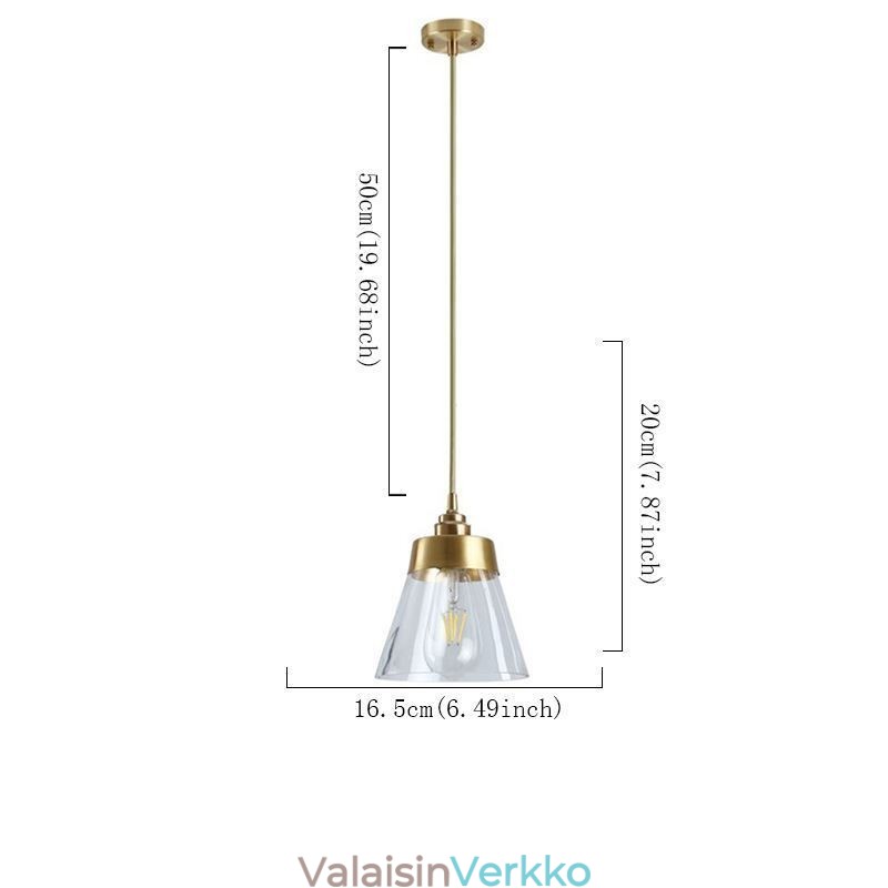 Nordic Retro Riippuvalaisin Lasivarjostin Kotivalaistus Messinkivalaisin Valaisin