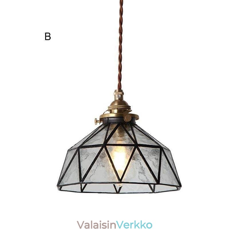 Geometrinen lasimaalaukset riippuvalaisin