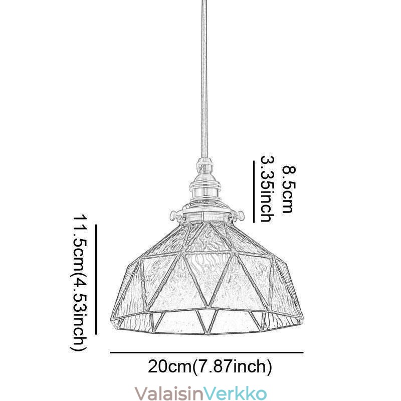 Geometrinen lasimaalaukset riippuvalaisin