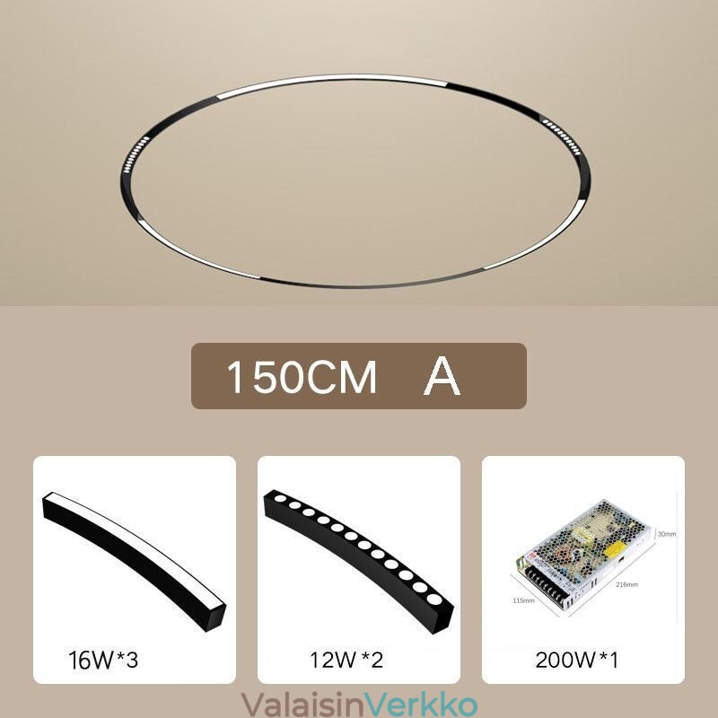 Pyöreä kiskovalo Magneettinen upotettu kiskovalaisin 150cm