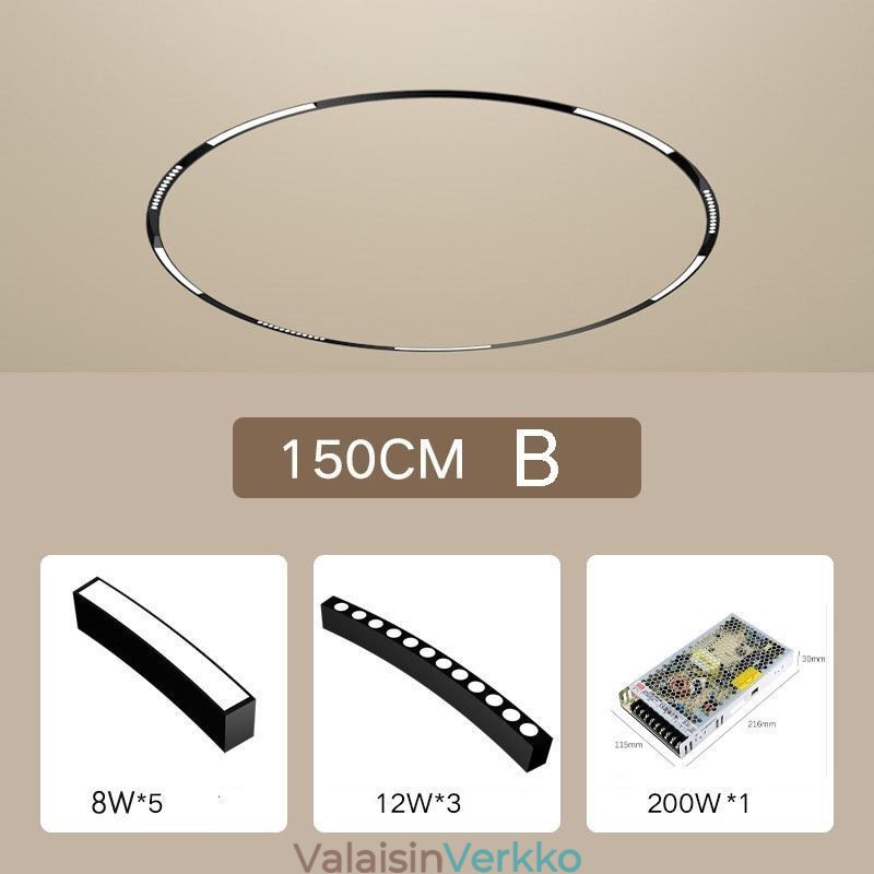 Pyöreä kiskovalo Magneettinen upotettu kiskovalaisin 150cm