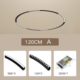 Magneettinen, upotettu pyöreä kiskovalaisin 120 cm
