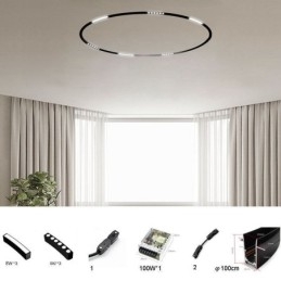 Pyöreä kiskovalo Magneettinen upotettu kohdevalo koristevalo 100cm