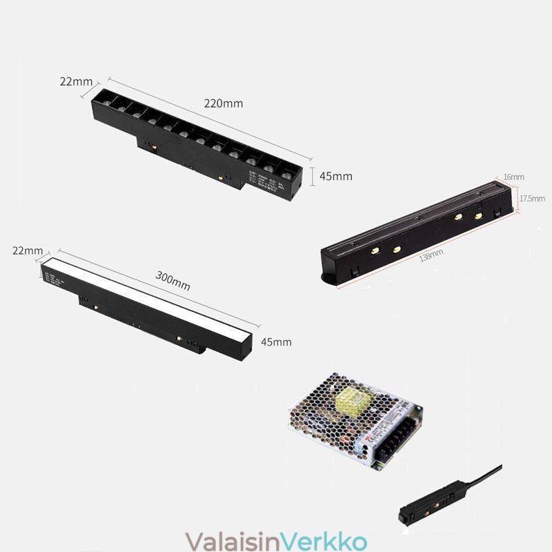 Magneettinen kiskovalo Upotettu kohdevalo koristevalo 3M 36V