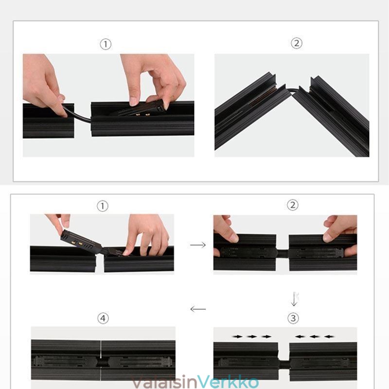 Magneettinen raiteen valaistustarvikkeet Upotettava kiskon kulmaliitäntä