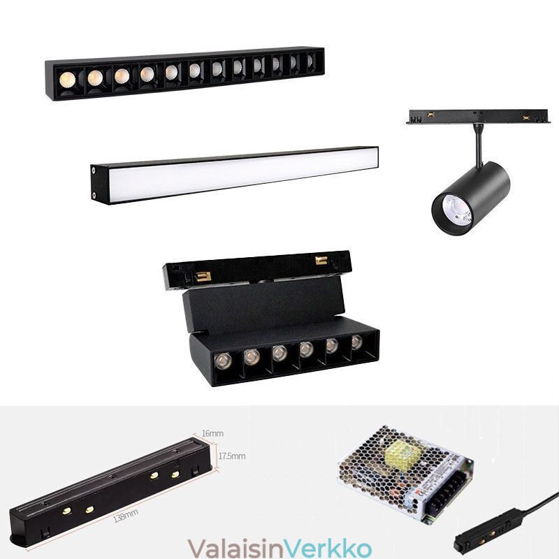 Magneettinen kiskovalo Upotettu kohdevalo koristevalo 6M*2