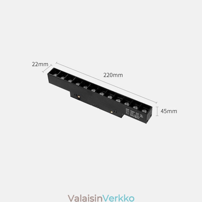 Magneettinen kiskovalo Upotettu kohdevalo koristevalo 6M*2