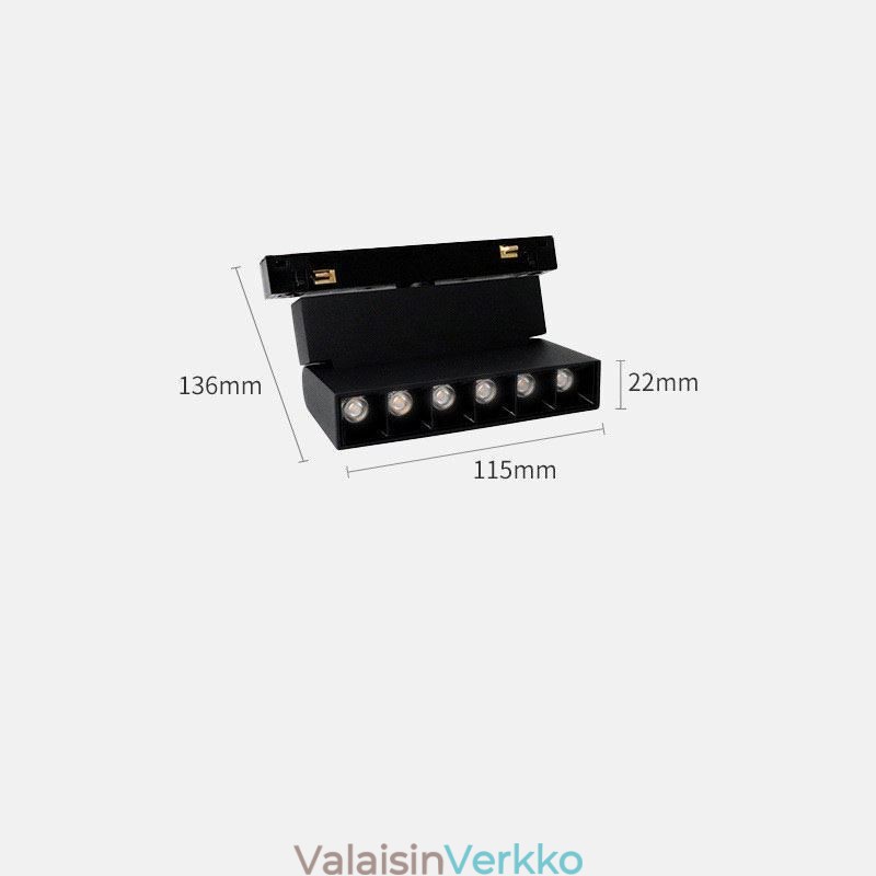 Magneettinen kiskovalo Upotettu kohdevalo koristevalo 6M*2