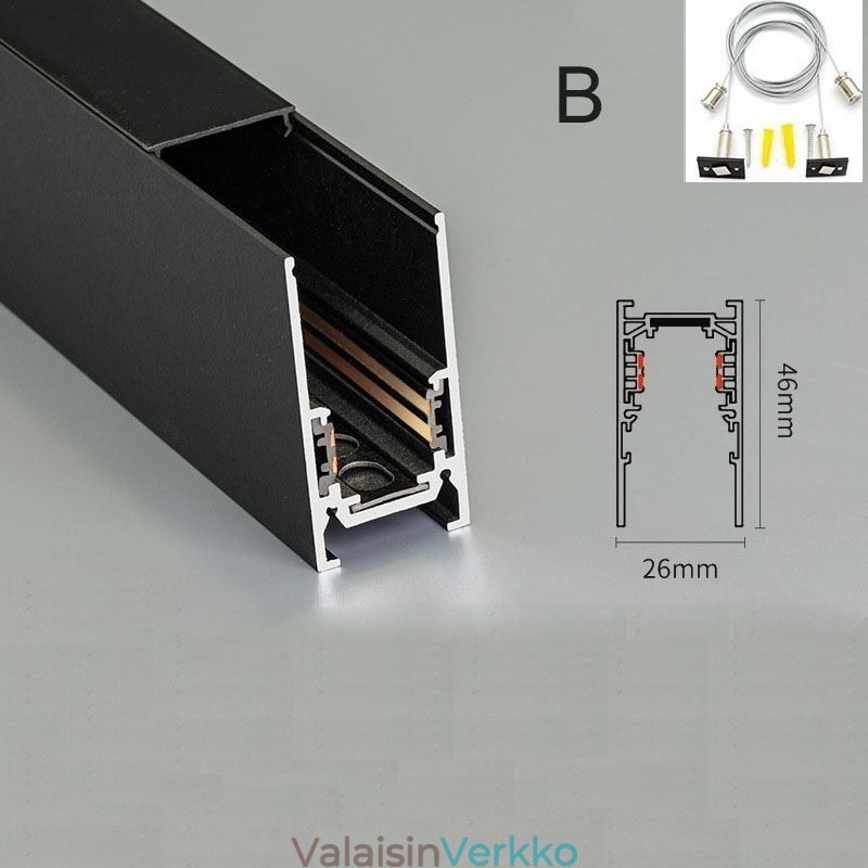 Upotetut kiskovalaisimet Magneettinen alumiini kiskon pintaprofiili Ultraohut kiskovalaisinnauha 100 cm