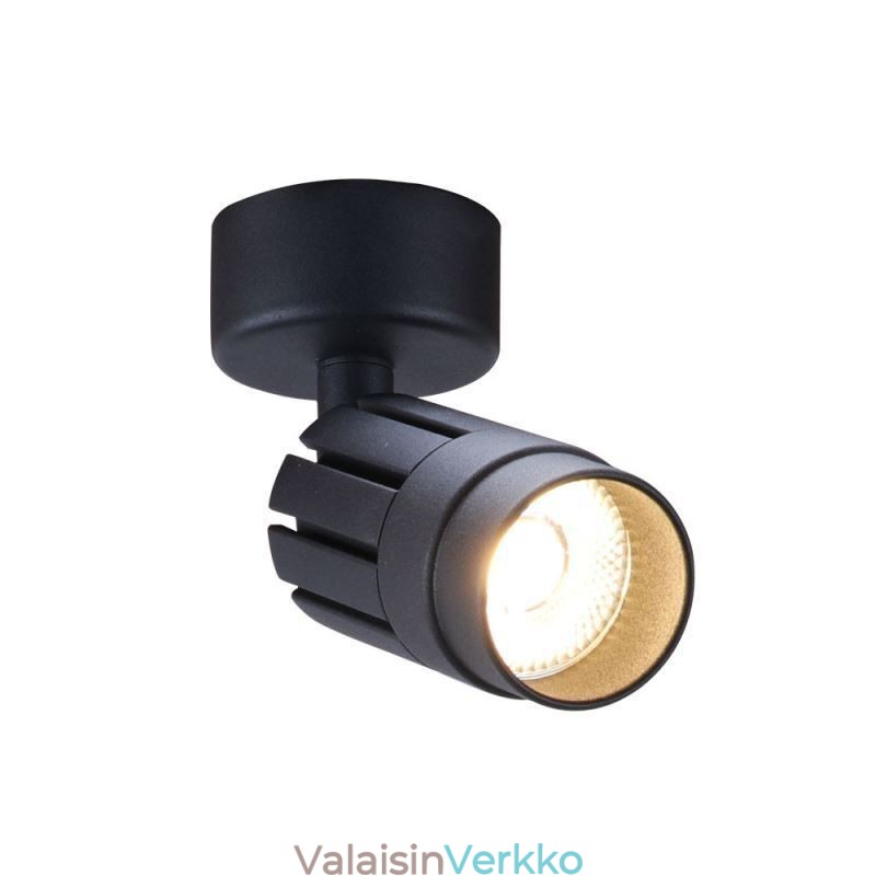 Kääntyvä COB-kohdevalo musta kattovalo (yksi valo)