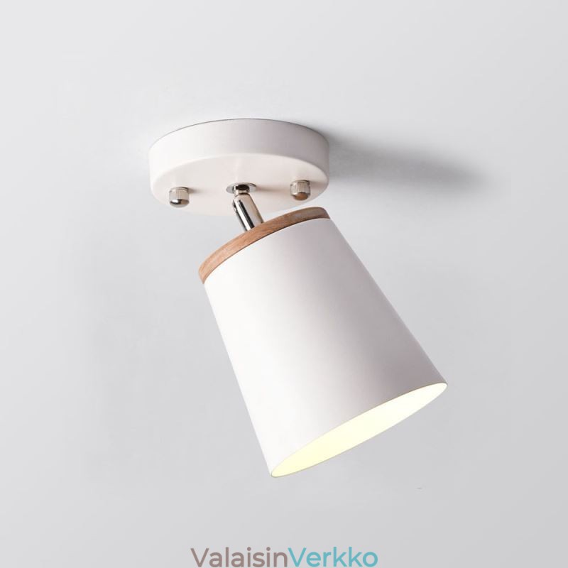 Nordic Iron Spotlight Puinen yksinkertainen kattovalo (yksivalo)