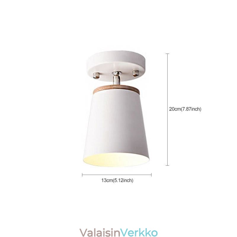 Nordic Iron Spotlight Puinen yksinkertainen kattovalo (yksivalo)