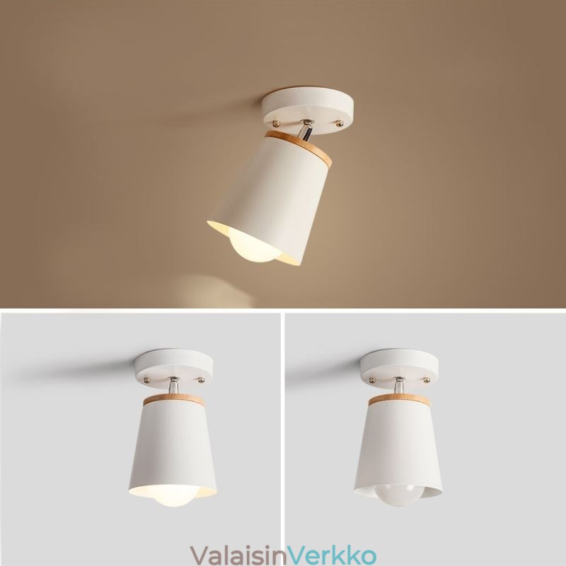 Nordic Iron Spotlight Puinen yksinkertainen kattovalo (yksivalo)