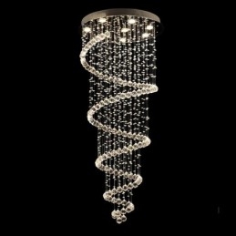 Spiral Modern K9 Crystal Ceiling kattovalaisin sisätilojen kattokruunuvalaisimet portaisiin korkeaan kattoon