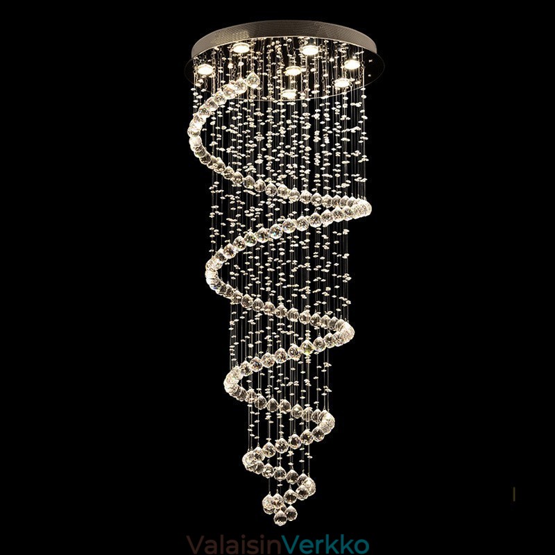 Spiral Modern K9 Crystal Ceiling kattovalaisin sisätilojen kattokruunuvalaisimet portaisiin korkeaan kattoon