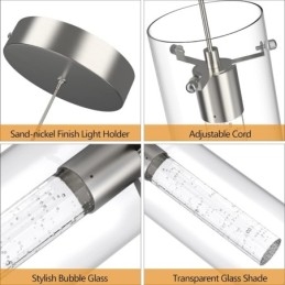 3 kevyttä taiteellista riippuvalaisinta lasivarjostimilla G4 polttimojalka